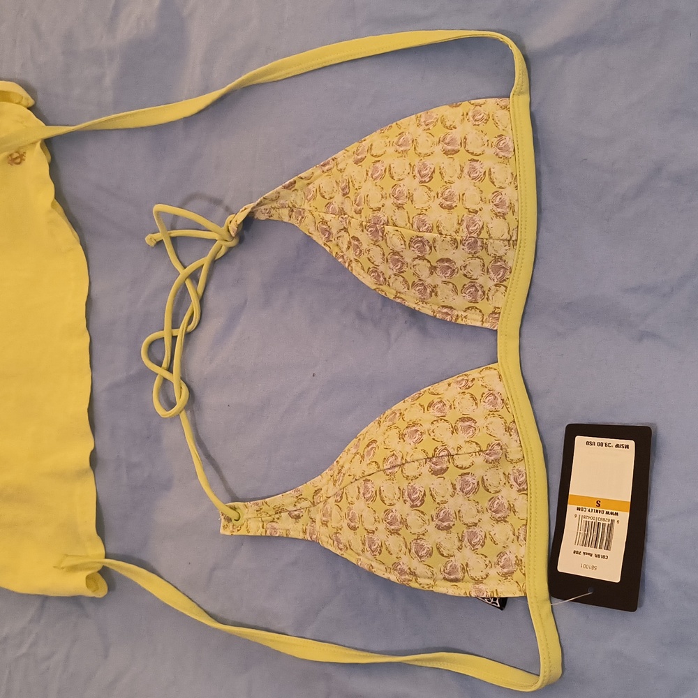 OAKLEY String Bikini Top NWT Pastel Yellow (S) - NWT